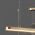 Modern Linear Chandelier With Gold Metal Frame And Square Glass Elements 3d model