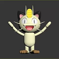 Animated Game Character With Yellow Head Black Ears White Body Open Arms Cheerful Expression