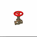 Brass Valve With Red Wheel Handle And NPT 3/4 Inch Connection