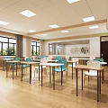 Modern Classroom Recording and Broadcasting Room Multimedia Classroom 3d model