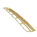 Golden Metal Automotive Trim Strip With Holes And Mounting Brackets