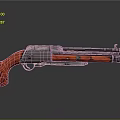 Vintage Revolver Side View With Red Wooden Grip And Metallic Body