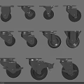Hardware Tools Industrial Heavy Duty Swivel Brake Casters With Metal Frame And Black Wheels