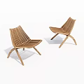 Modern Minimalist Wooden Single Chair With Slat Design And Curved Legs