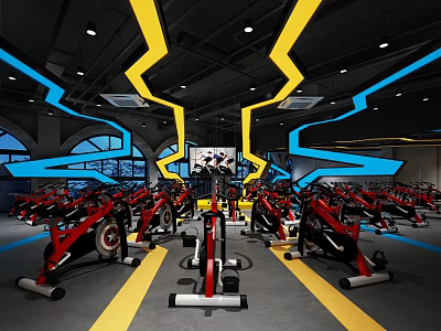 Modern Gym Spinning Room Gym 3d model