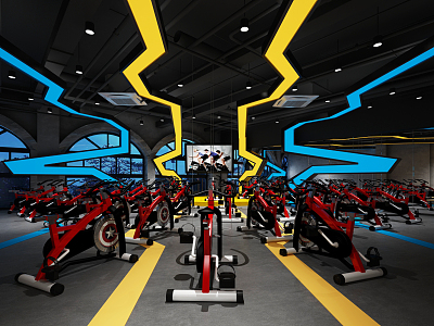 Modern Gym Spinning Room Gym 3d model