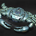 Detailed Futuristic Sci Fi Robotic Mechanical Crab With Armor And Claws