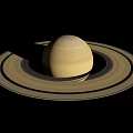 Saturn Planet With Prominent Rings And Yellowish Beige Striped Surface In Space