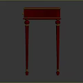 Elegant Classic Red Writing Desk With Four Drawers And Gold Accents Details