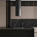 Modern Kitchen Cabinets Design With Light Gray Finish Marble Counter And Island Appliances
