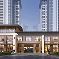 Aerial Planning of Modern Residential Complex With High Rise Buildings Commercial Podium and Pedestrian Walkways