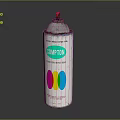 Vintage Compton White Spray Paint Can With Red Yellow Blue Circles Design