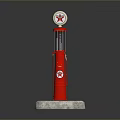 Retro Red Decorative Furniture Column With Marble Base And Circular Top