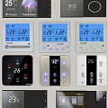 Smart Thermostat Switch Panels With Digital Display For Temperature And Humidity Control 3d model