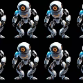 Modern children's robot small humanoid robot cartoon children's robot toy robot artificial intelligence doll 3d model