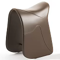 Modern Brown Leather Stool With Curved Design And Smooth Ergonomic Surface 3d model