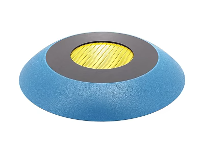 Non Slip Round Blue Sports Equipment with Yellow Mesh Center for Balance Training 3d model