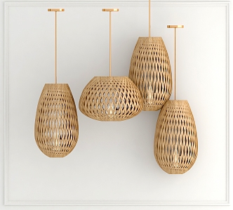 Chandelier Chinese Chandelier Rattan Chandelier Decorative Lamp 3d model