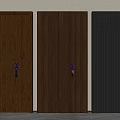 Modern Security Doors with Electronic Locks Brown Dark Gray Smooth Vertical Striped Designs 3d model