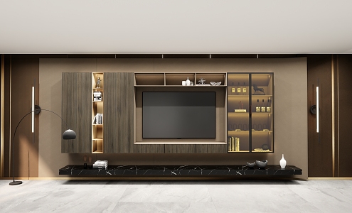 Modern TV background cabinet Italian 3d model