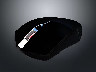 Adorable Little Mouse On Black Mat With Red Blue White Stripes Design 3d model