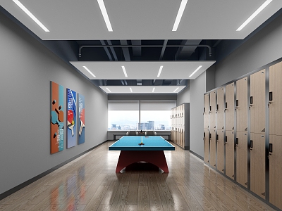 Modern table tennis room 3d model