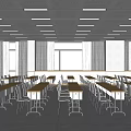 modern classroom 3d model