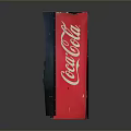 Red Coca Cola Vending Machine With Beverage Selection And Digital