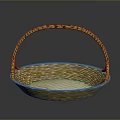 Adorable Rabbit Resting In Yellow Woven Basket With Pink Lining