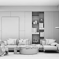 Modern sofa coffee table combination 3d model