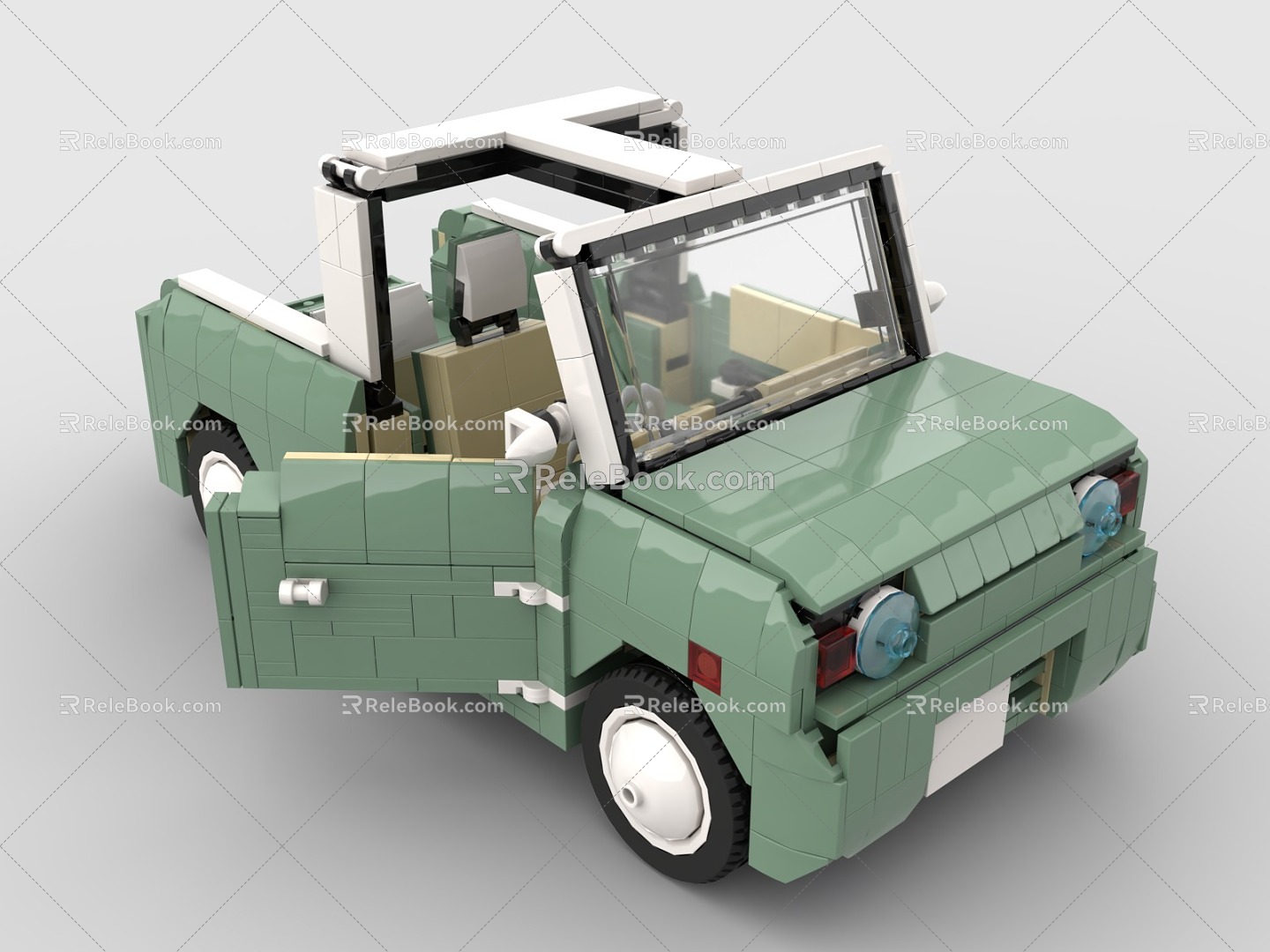 LEGO toy building blocks small car KCAR cartoon convertible 3d model