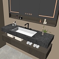 Modern Bathroom Cabinet Bathroom Counter Basin Bathroom Ornaments Mirror Cabinet Sink 3d model