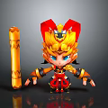 Cartoon Themed Household Decor Item With Yellow Hair Red Accents And Long Yellow Accessory