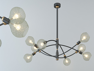 Modern chandelier fashion simple metal chandelier 3d model