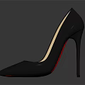 Elegant Black Pointed Toe High Heels With Red Heel And Stylish Design