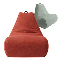 Red and Light Green Fabric Bean Bag Chairs for Comfortable Home Seating