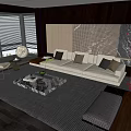 Modern Sofa Coffee Table Combination Sofa Combination 3d model