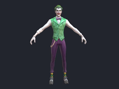 Joker man realistic game character 3d model