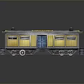 Vintage Southern Train Model Yellow Blue Carriage With Windows Doors And Metal Wheels