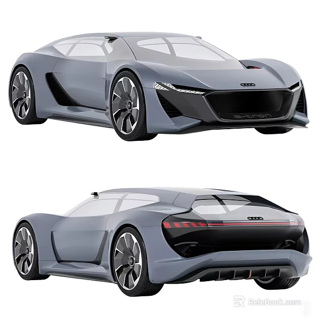 Audi Concept Cars Showcasing Sleek Design Front And Rear 3d model 