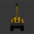 Compact Yellow Tracked Construction Equipment Featuring Extended Arm And Front Tool