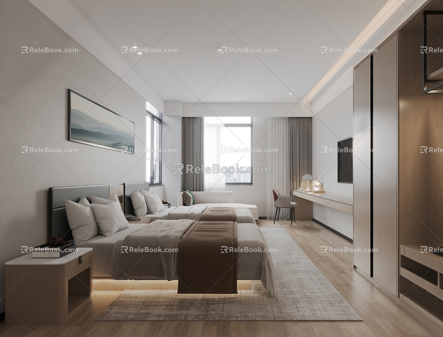 Hotel Rooms Modern Rooms 3d model