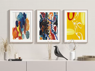 Modern Abstract Painting Abstract Hanging Painting Combination Ornaments 3d model