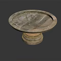 Elegant Marble Bowl With Pedestal Base And Natural Texture For Home Living Essentials