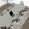 Modern conference table and chair combination 3d model