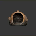 Handmade Terracotta Ceramic Jar With Carved Patterns And Supportive Feet For Household Storage
