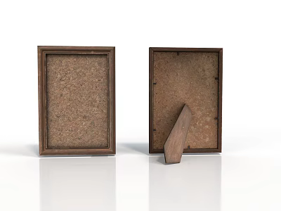 Wooden Frame Furniture With Cork Surface Two Brown Frames And Stand Support 3d model