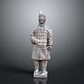 Terracotta Warrior Sculpture Ancient Chinese Soldier Figure With Intricate Armor And Standing Pose
