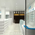 Pharmacy Store Cool Medication Area With Glass Door Cabinets And White Shelves