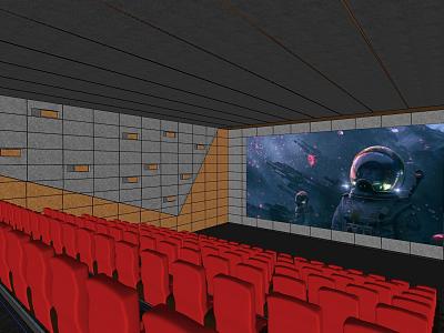 Cinema sound-absorbing panel screen model